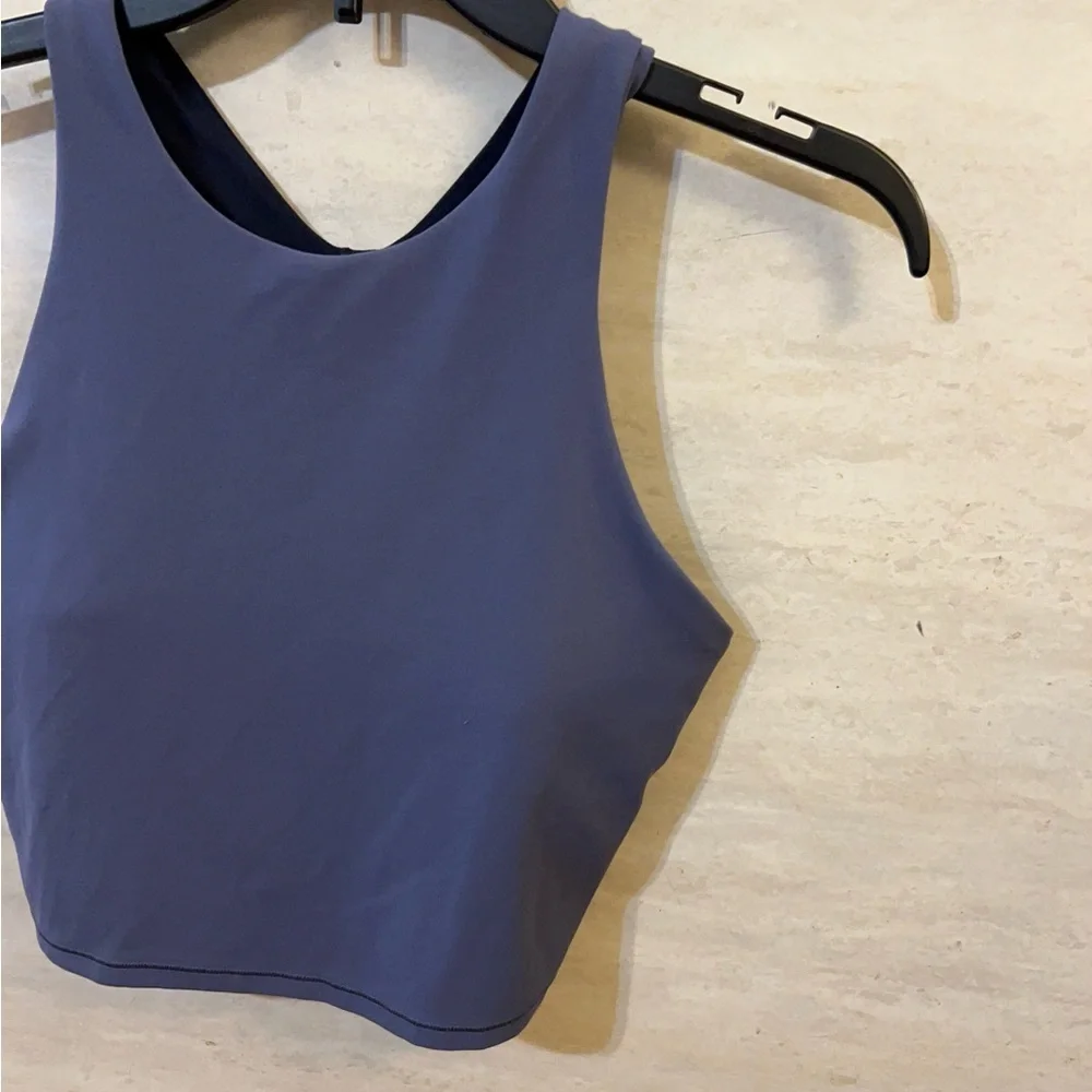 Athleta Conscious Crop Tank Top In Blue Periwinkle Color
